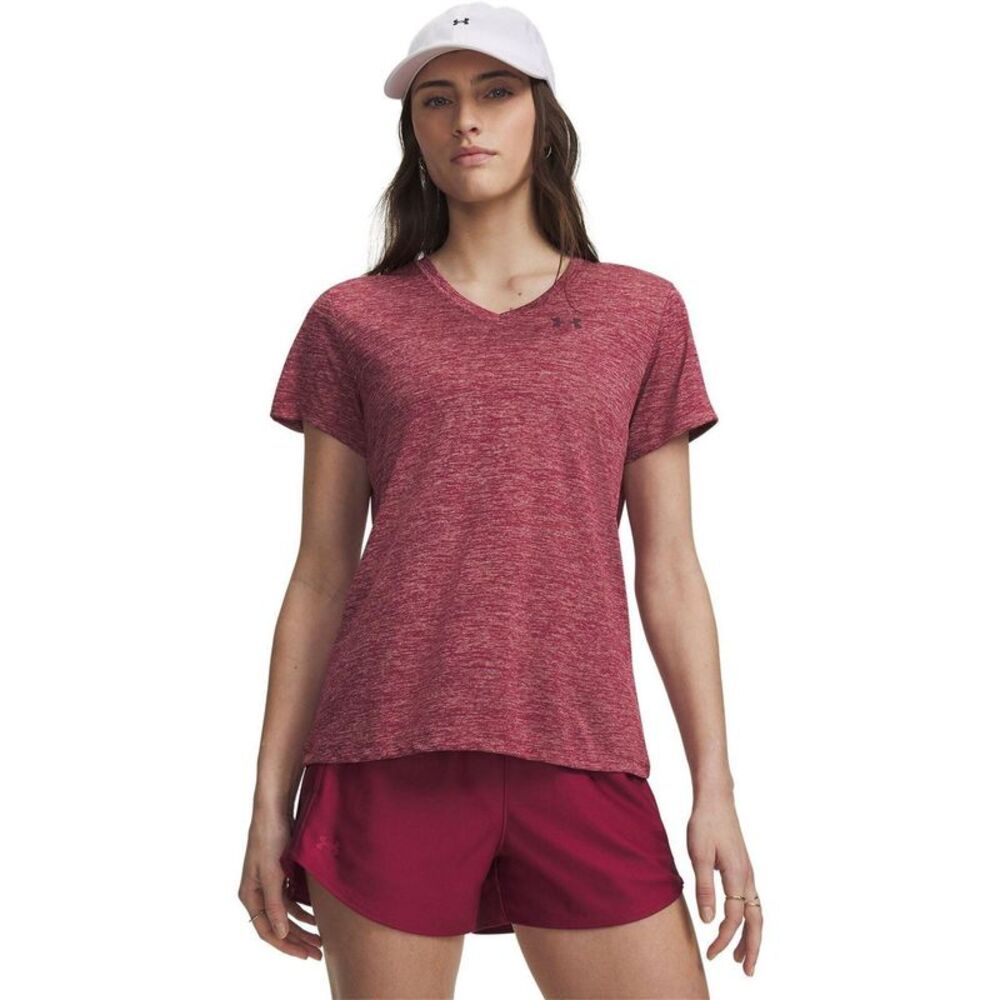 Under Armour Womens/Ladies Twist V Neck Loose Fit T-Shirt / Claret